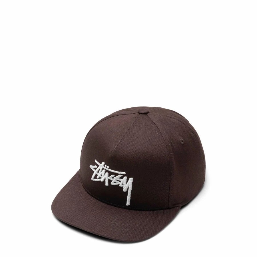 Headwear * | Stussy Big Stock Point Crown Cap Brown