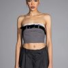 Crop Tops & Bralettes * | Kisses Belted Crop Top Charcoal Grey