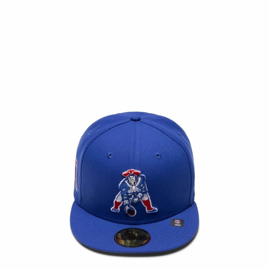 Headwear * | New Era 59Fifty New England Patriots Retro Banner Fitted Cap Royal Blue