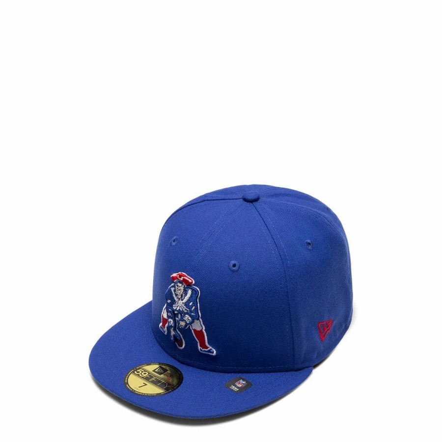 Headwear * | New Era 59Fifty New England Patriots Retro Banner Fitted Cap Royal Blue