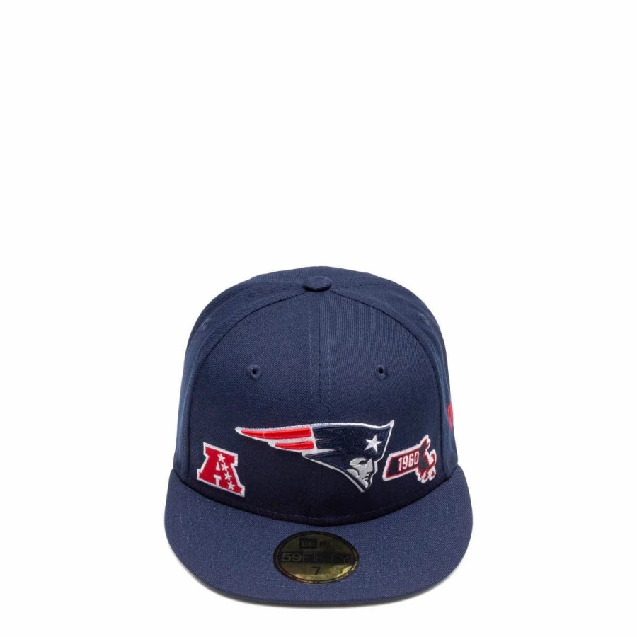 Headwear * | New Era 59Fifty New England Patriots Identity Fitted Cap Navy