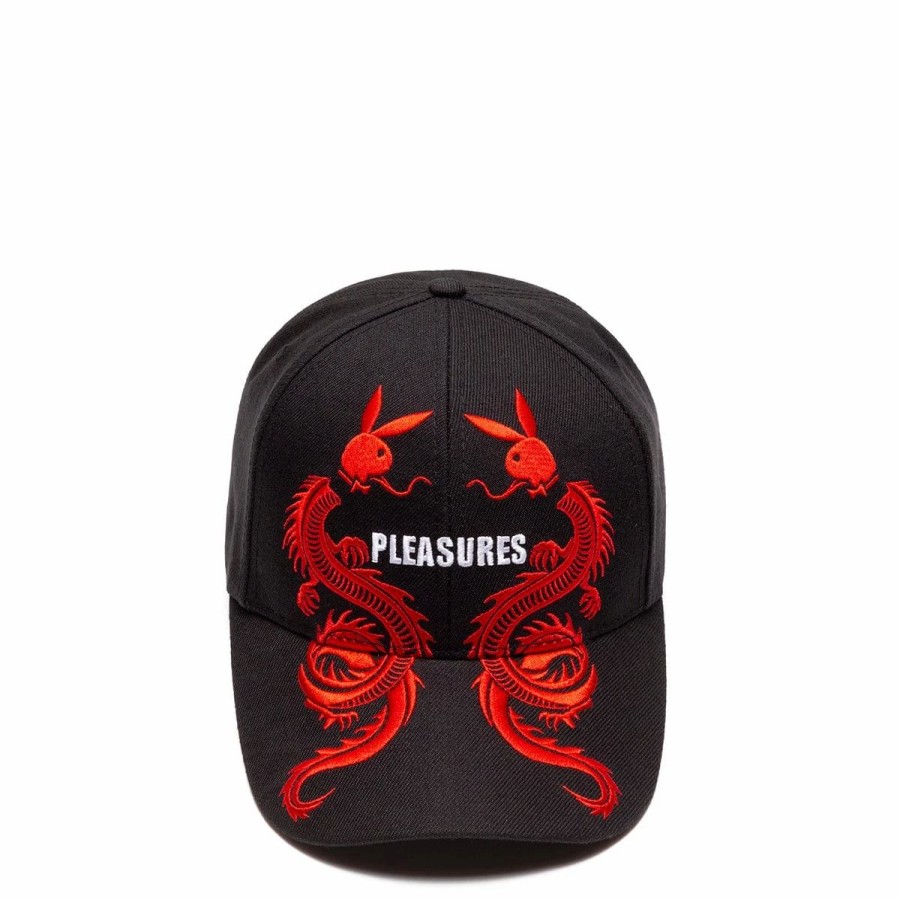 Headwear * | Pleasures X Playboy Tails 6 Panel Hat Black