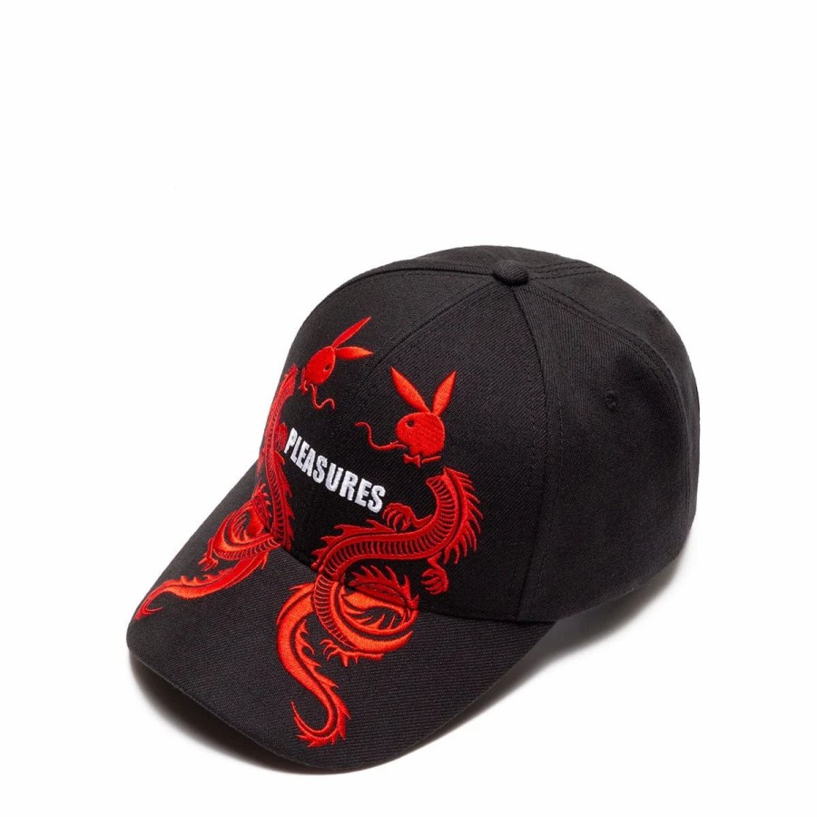 Headwear * | Pleasures X Playboy Tails 6 Panel Hat Black