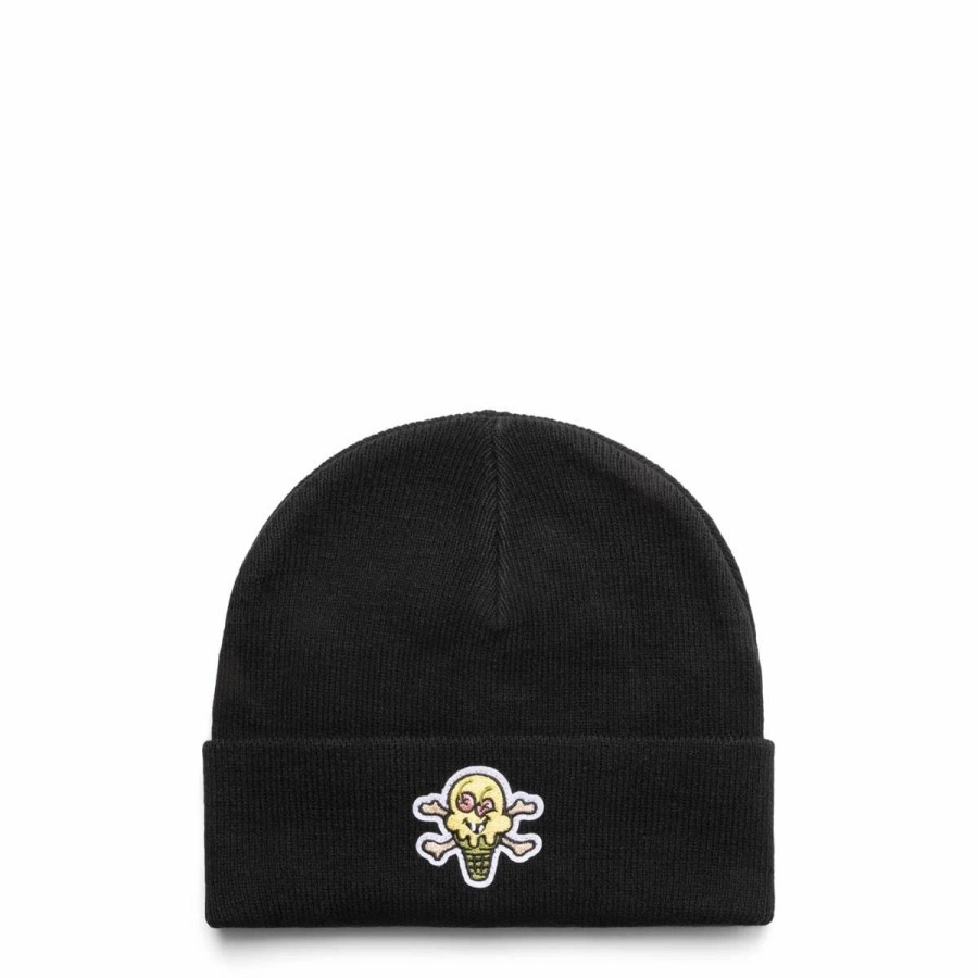 Headwear * | Icecream Bones Knit Cap Black