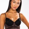 Crop Tops & Bralettes * | Sultry Longline Bralette Top Black Brown