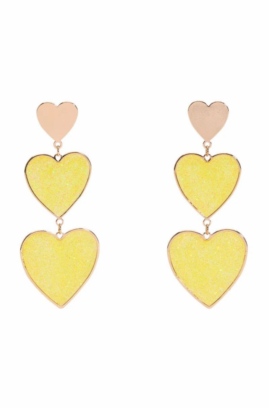 Jewelry * | Lil Bit Of Lovin Glitter Drop Earrings Yellow