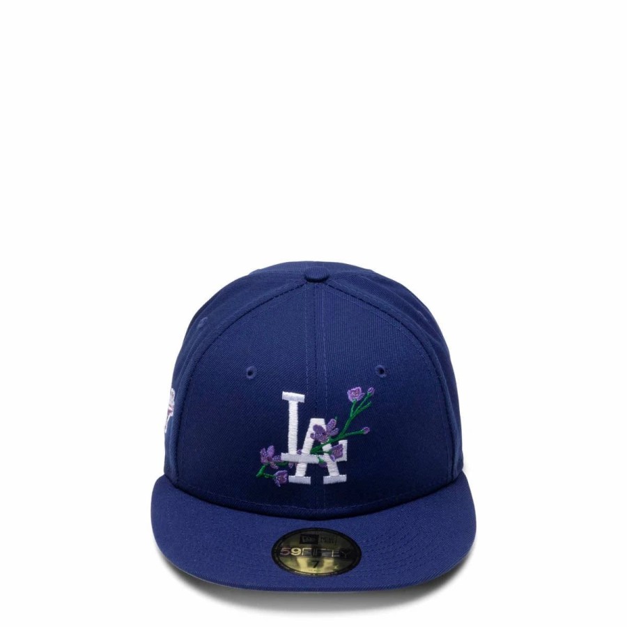 Headwear * | New Era 59Fifty Los Angeles Dodgers Side Patch Bloom Fitted Cap Blue