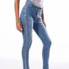 Denim * | Life Like This Rhinestone Stripe Skinny Jeans Light Denim