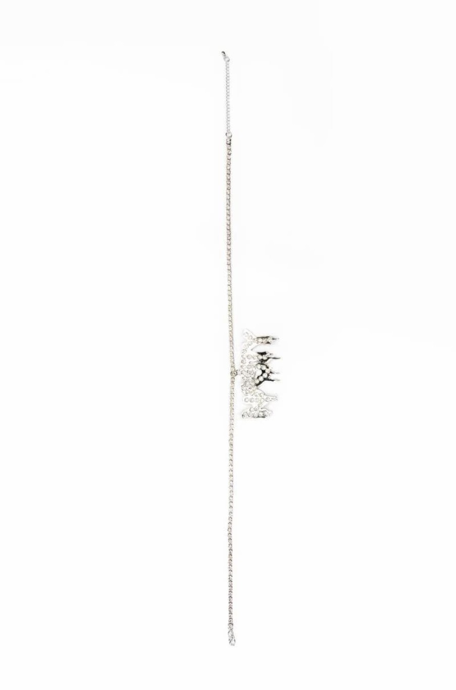 Jewelry * | Nasty Rhinestone Necklace Silver