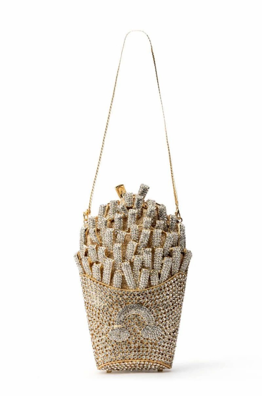 Handbags, Clutches & Wallets * | French Fried All Day Blinged Clutch Gold