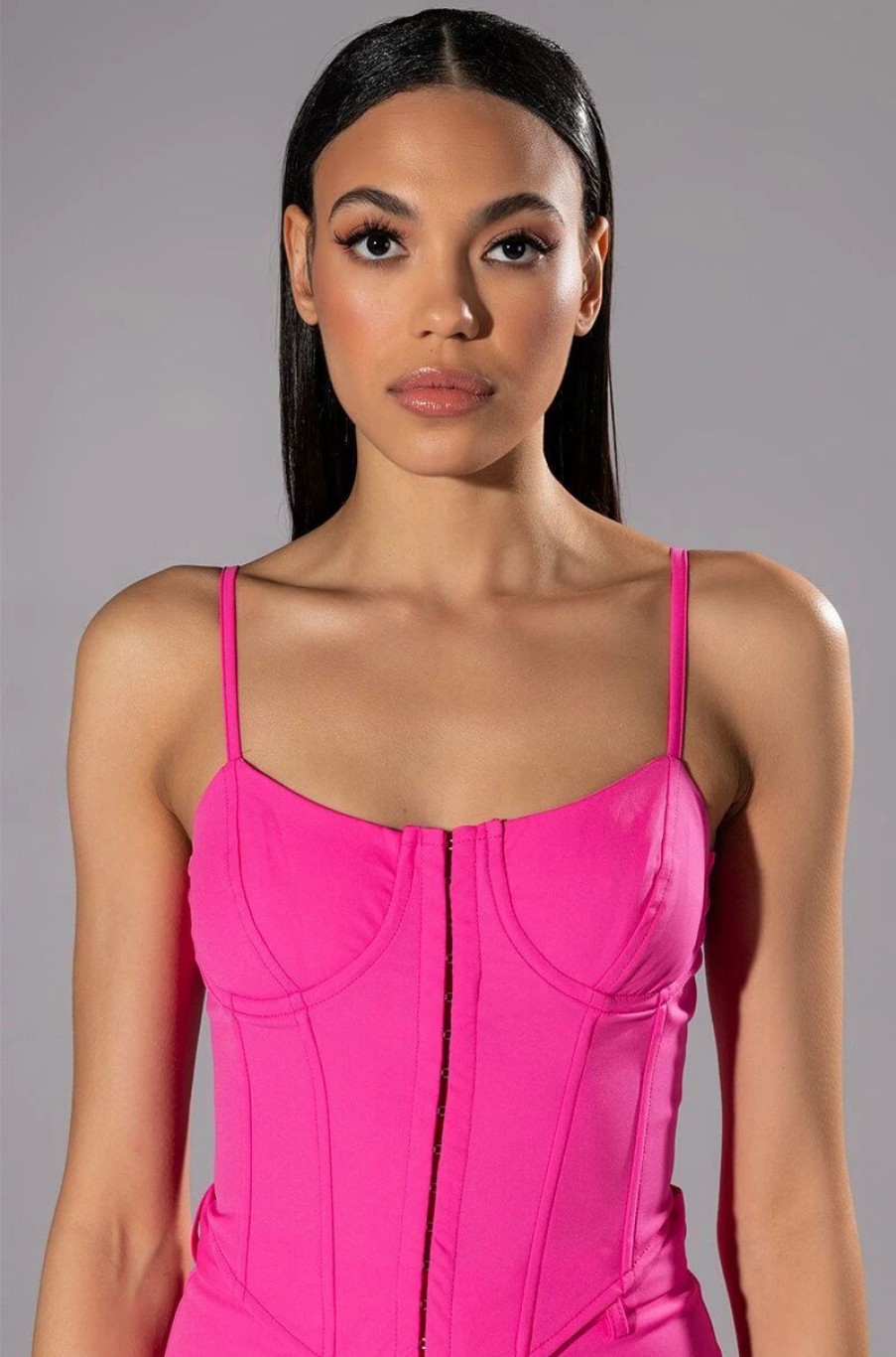 Crop Tops & Bralettes * | Hansel Front Hook And Eye Corset Pink