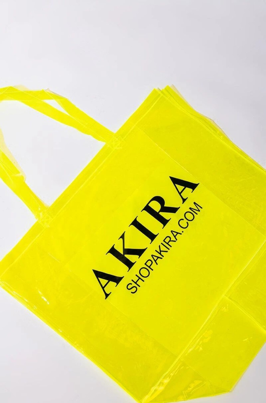 Handbags, Clutches & Wallets * | Akira Pvc Xxl Shopping Bag Neon Yellow