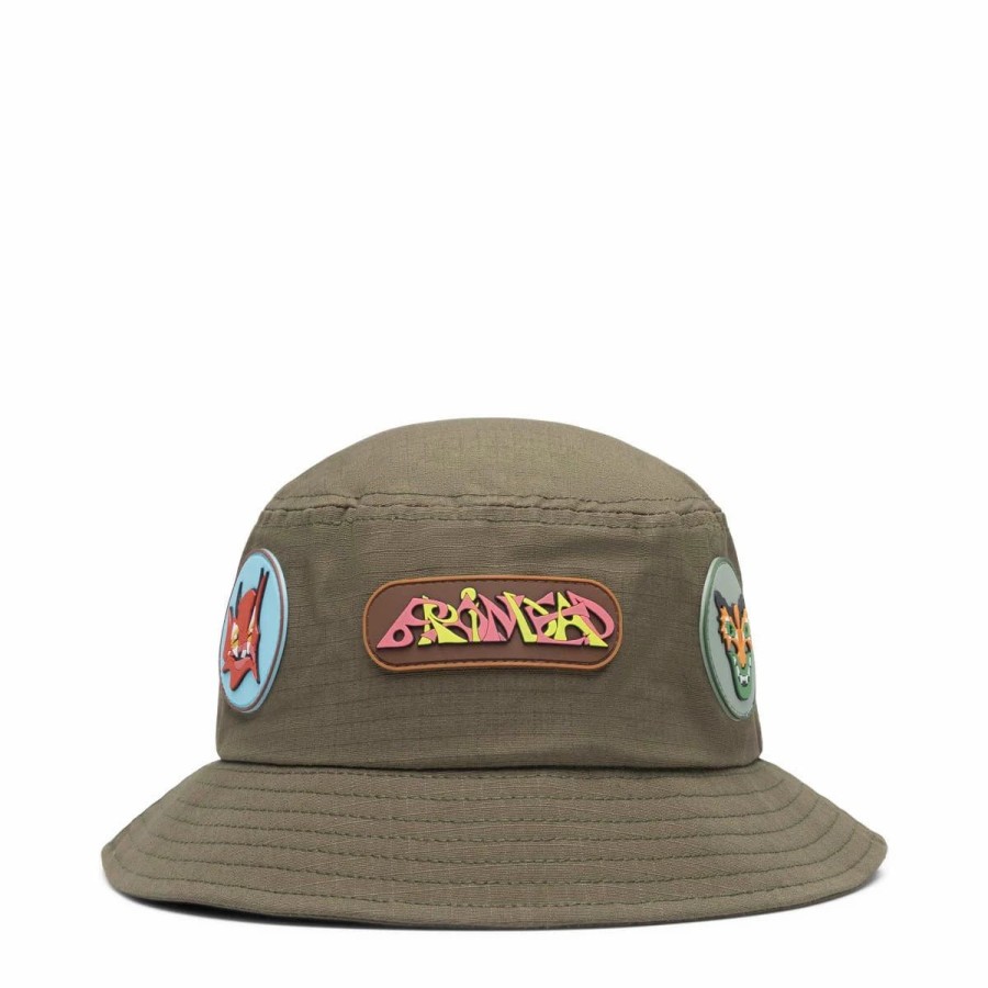 Headwear * | Brain Dead Metal Bucket Hat Olive