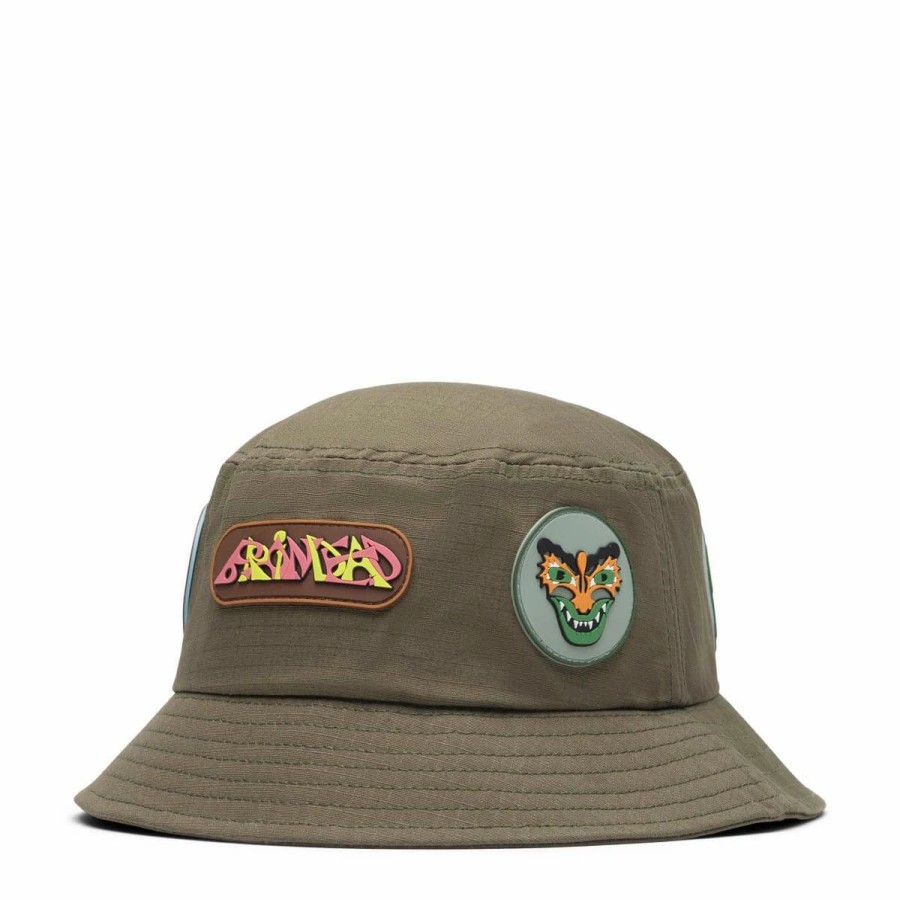 Headwear * | Brain Dead Metal Bucket Hat Olive