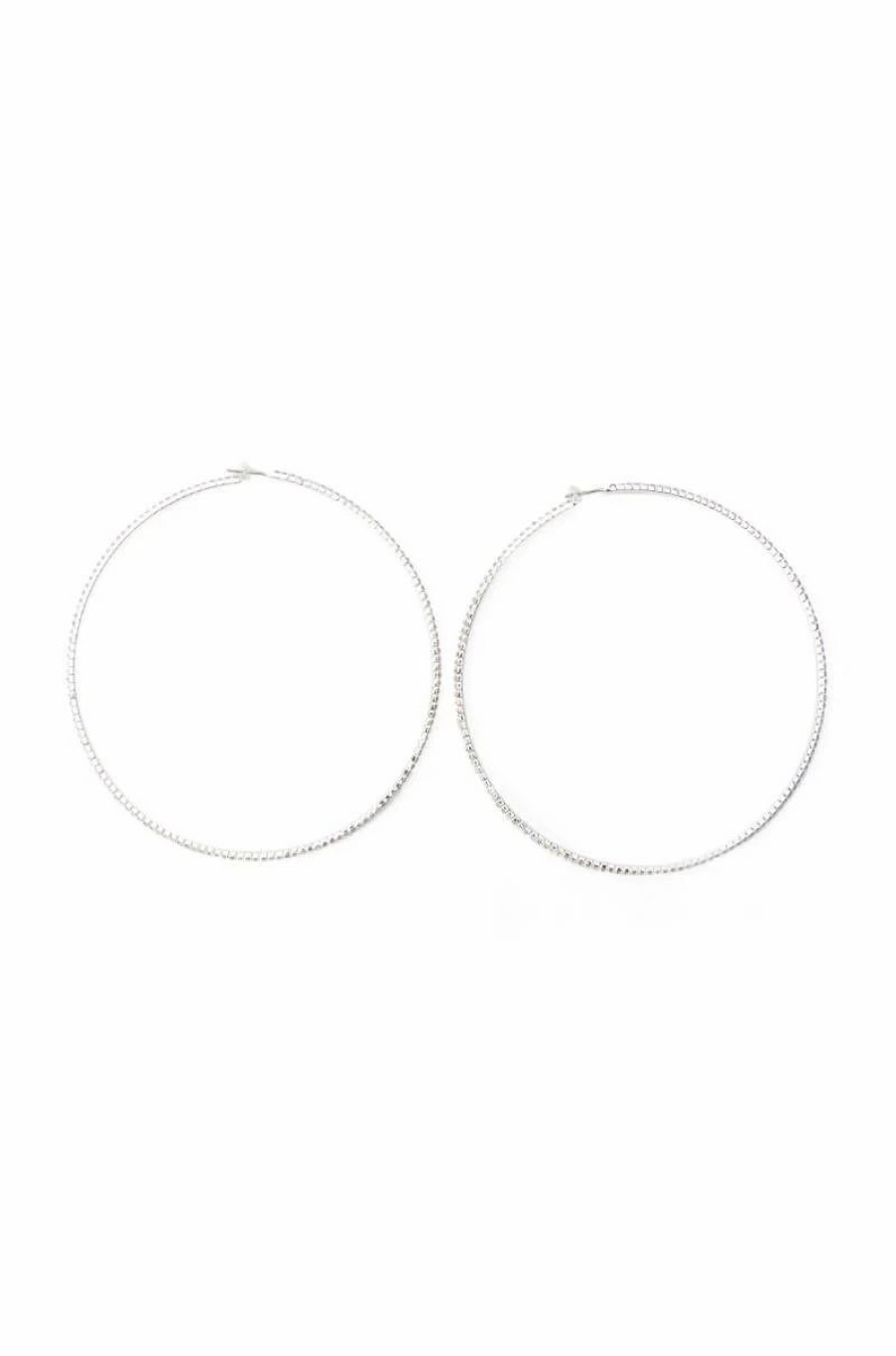 Jewelry * | Fine Line Ab 80Mm Hoop Earrings Silver Ab