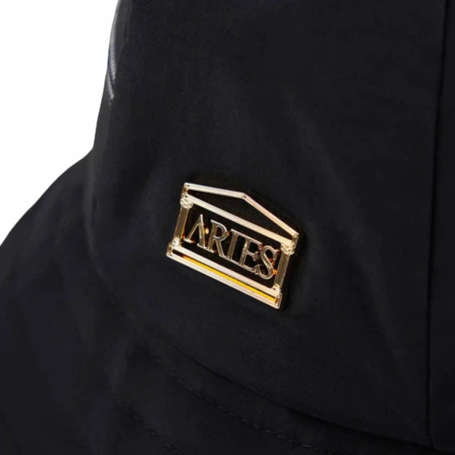 Headwear * | Aries Nylon Bell Bucket Hat Black