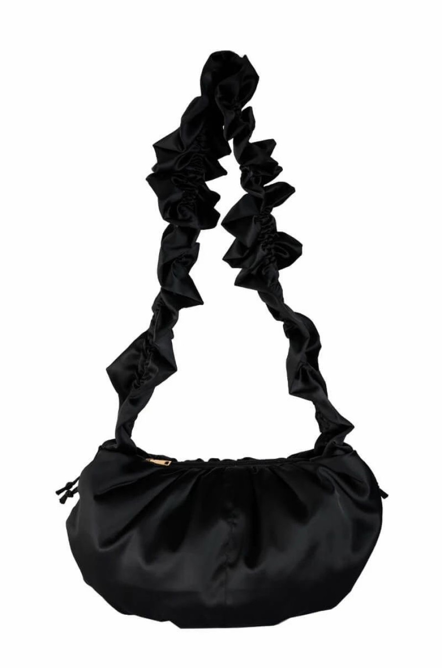 Handbags, Clutches & Wallets * | Bubble Pop Electric Satin Shoulder Bag Black