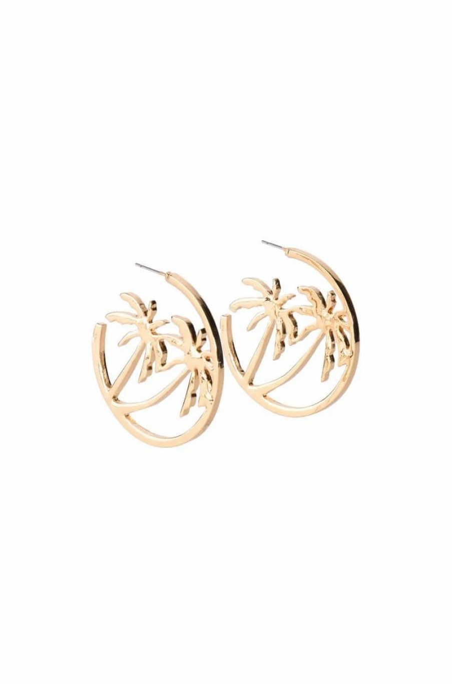 Jewelry * | Santa Cruz Statement Hoop Earrings Gold