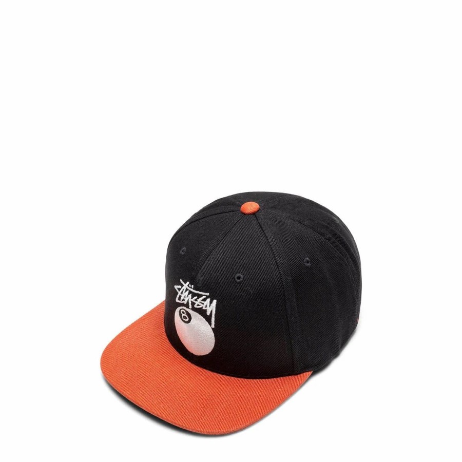 Headwear * | Stussy Twill Stock 8 Ball Cap Black