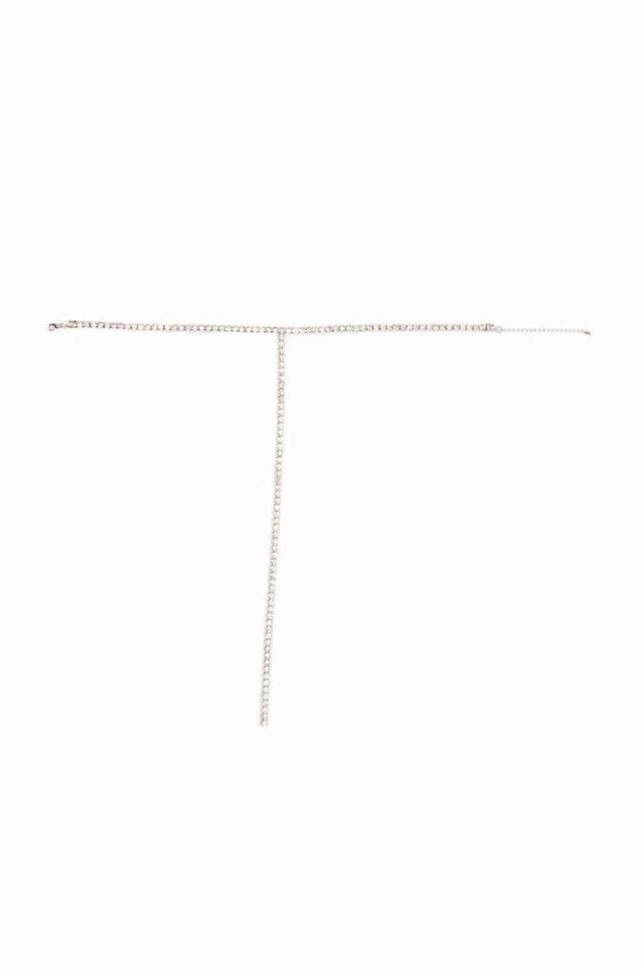 Jewelry * | Belle Of The Ball Rhinestone Lariat Necklace Silver