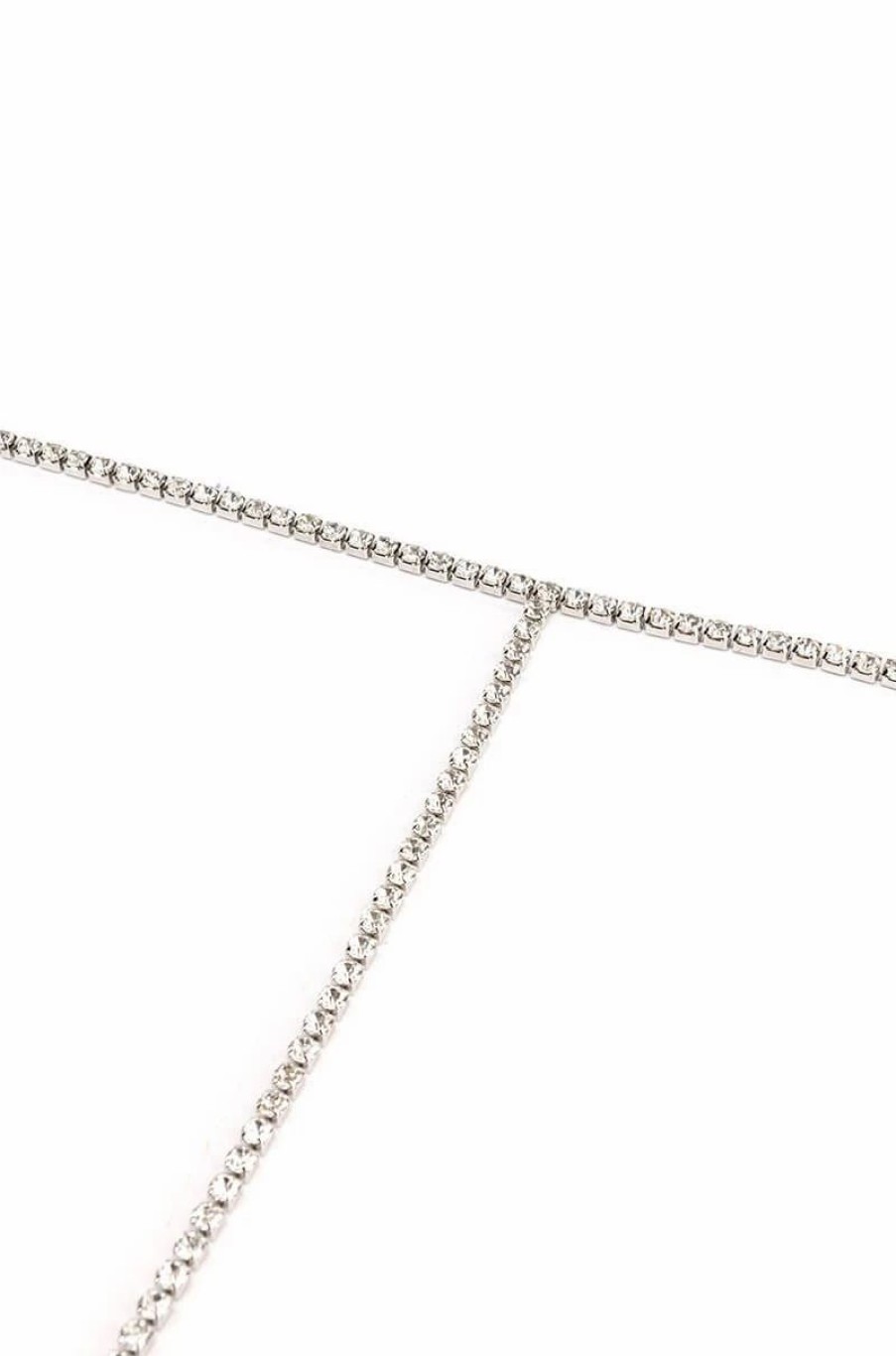 Jewelry * | Belle Of The Ball Rhinestone Lariat Necklace Silver