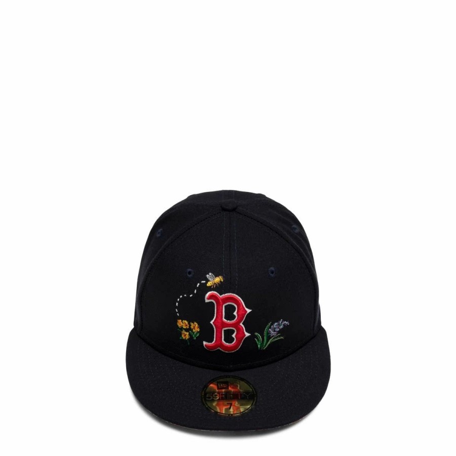 Headwear * | New Era 59Fifty Boston Red Sox Watercolor Floral Fitted Cap Navy