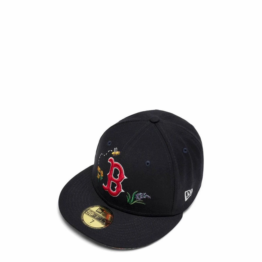 Headwear * | New Era 59Fifty Boston Red Sox Watercolor Floral Fitted Cap Navy