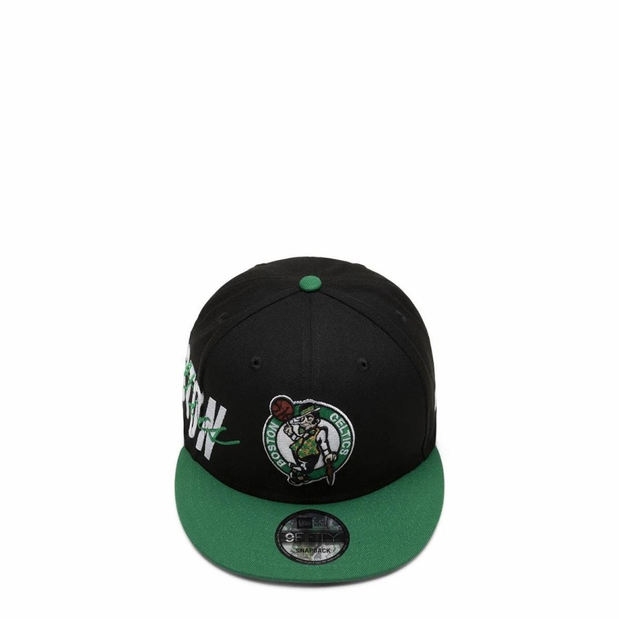 Headwear * | New Era 9Fifty Boston Celtics Side Font Snapback Cap Black