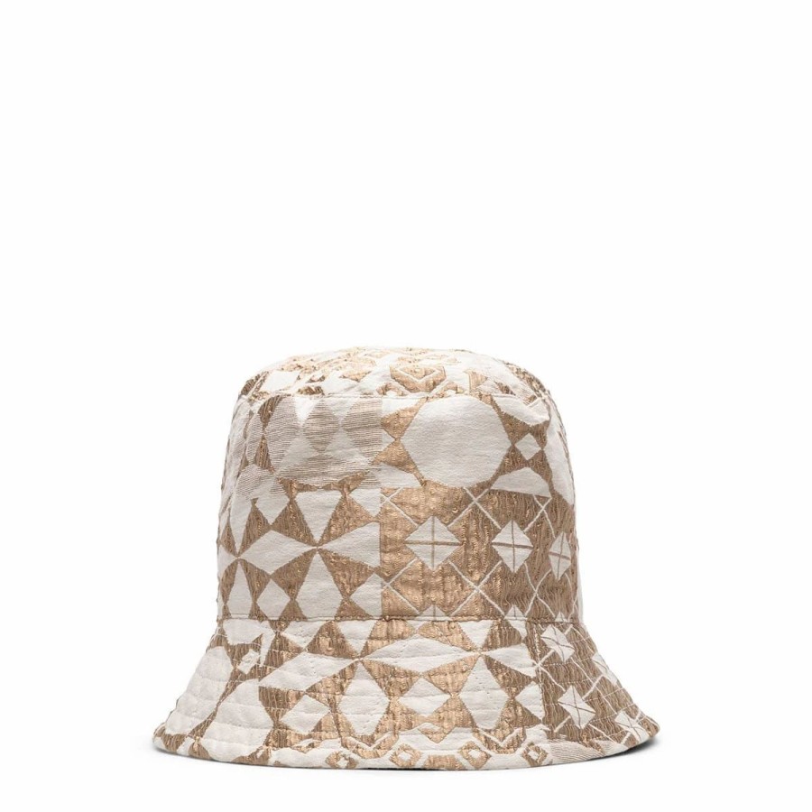 Headwear * | Engineered Garments Bucket Hat Natural/Gold Cp Ethnic Jacquard