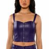 Crop Tops & Bralettes * | True Love Zip Up Structured Tank Top Purple