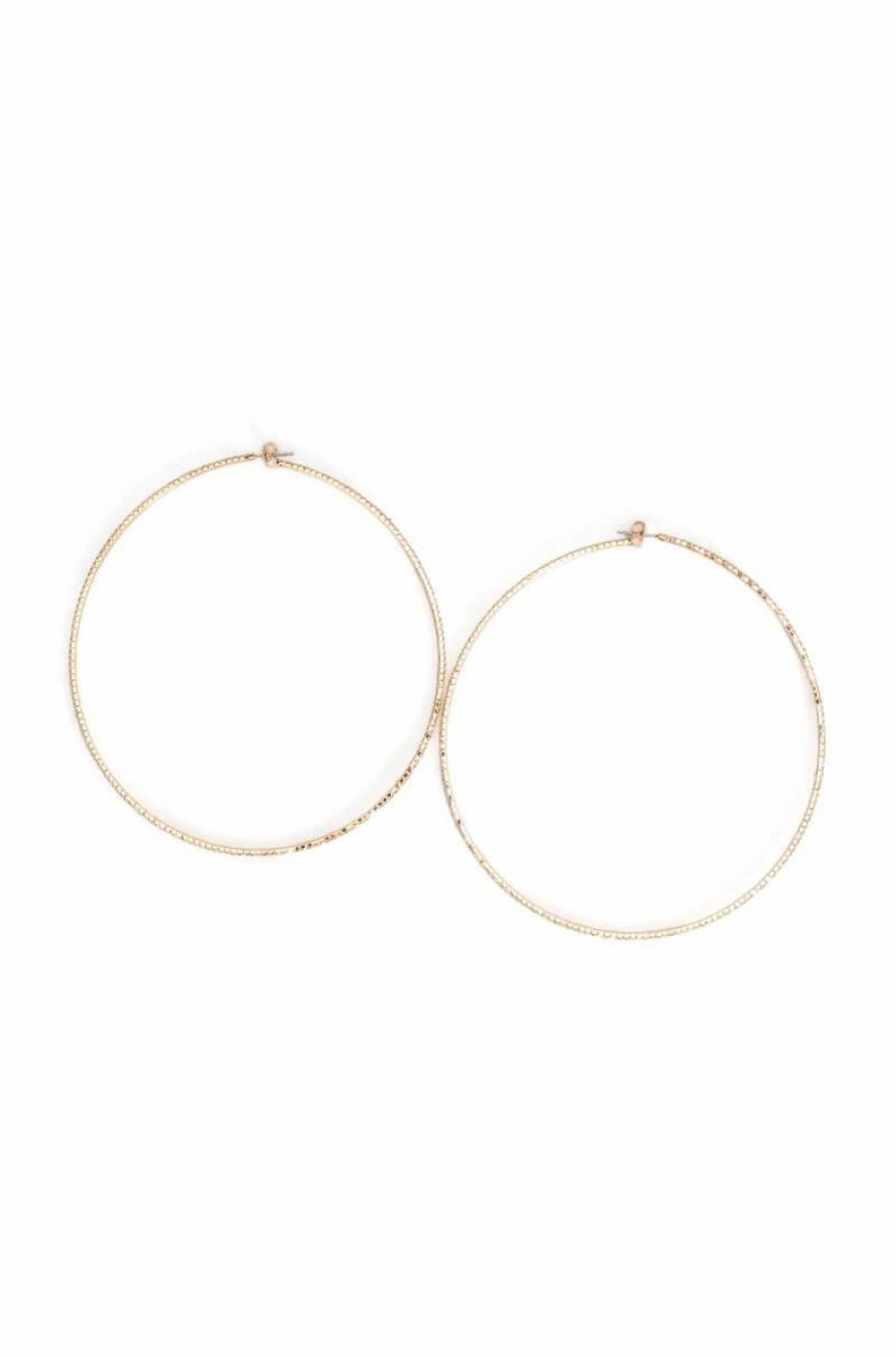 Jewelry * | Sparkle 100Mm Rhinestone Hoops Gold