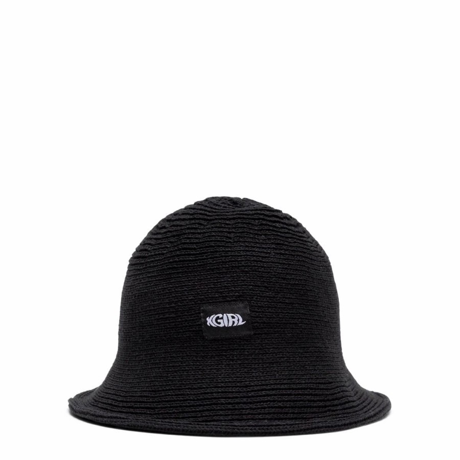 Headwear * | X-Girl Straw Bucket Hat Black