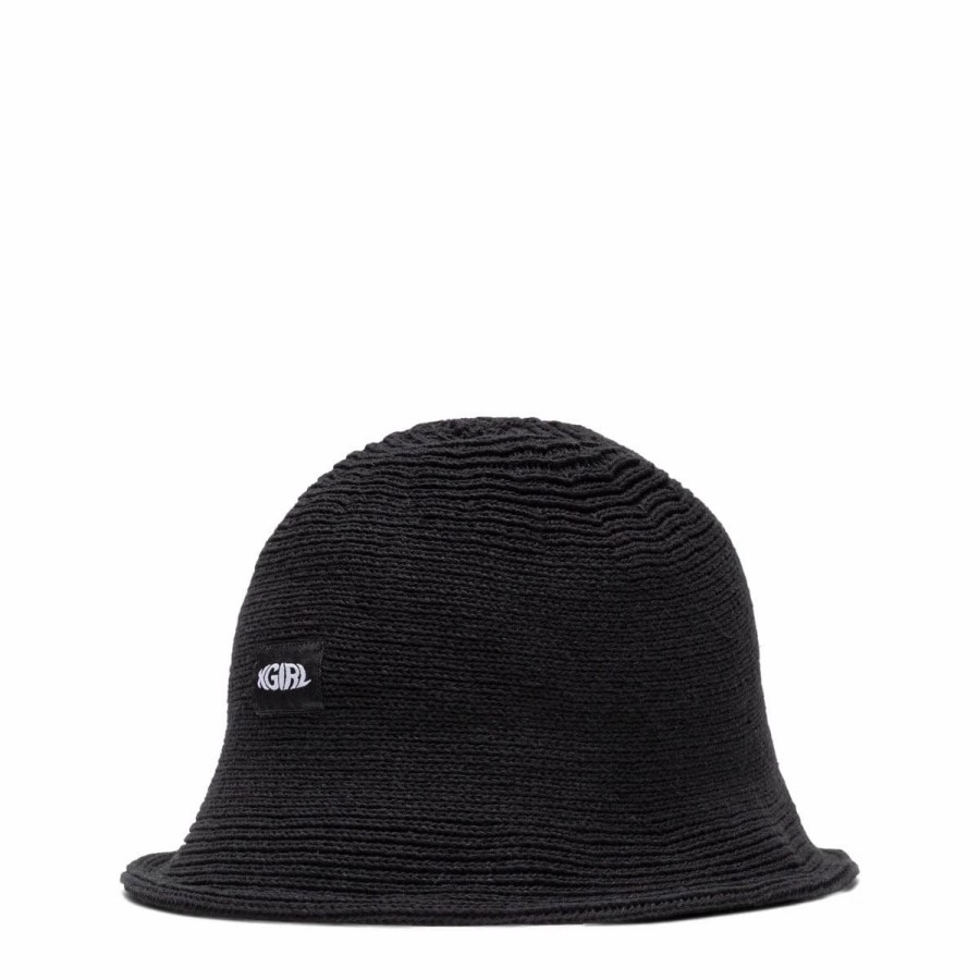 Headwear * | X-Girl Straw Bucket Hat Black