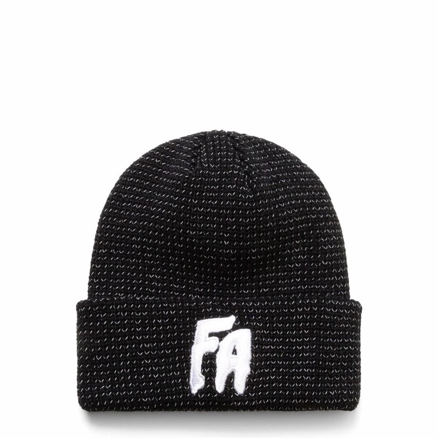 Headwear * | Fucking Awesome Reflective Waffle Cuff Beanie Black