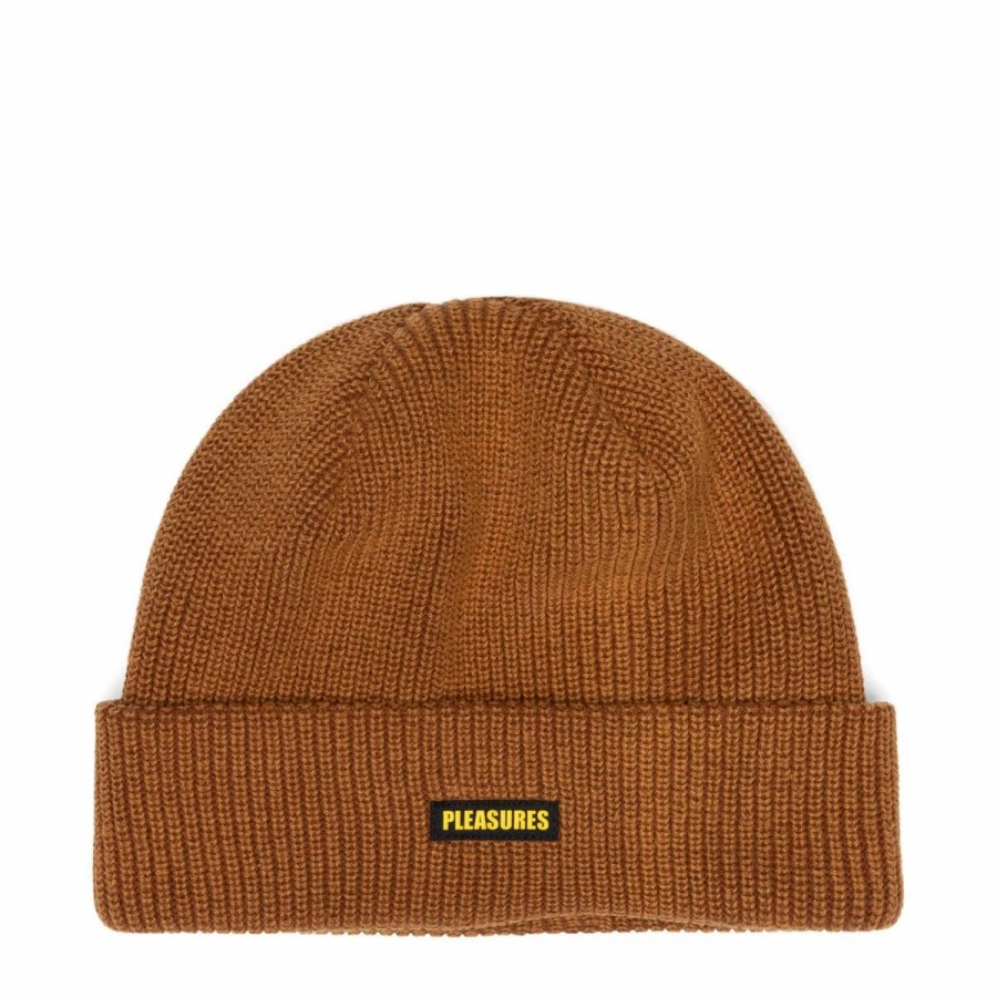 Headwear * | Pleasures Impact Logo Beanie Tan