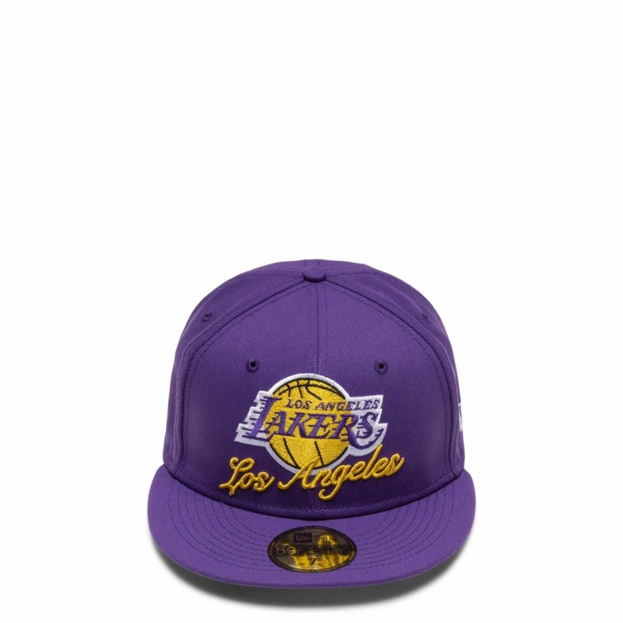 Headwear * | New Era 59Fifty Los Angeles Lakers Dual Logo Fitted Cap Purple