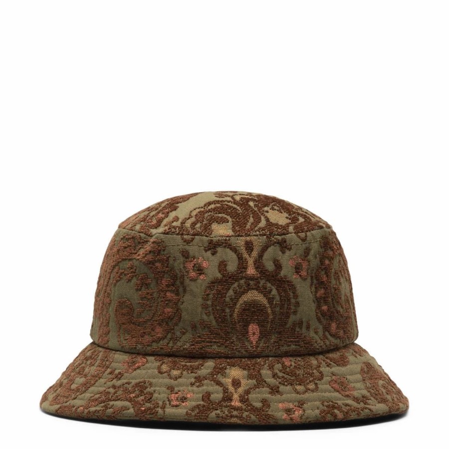 Headwear * | Bricks & Wood Damask Bucket Hat Green