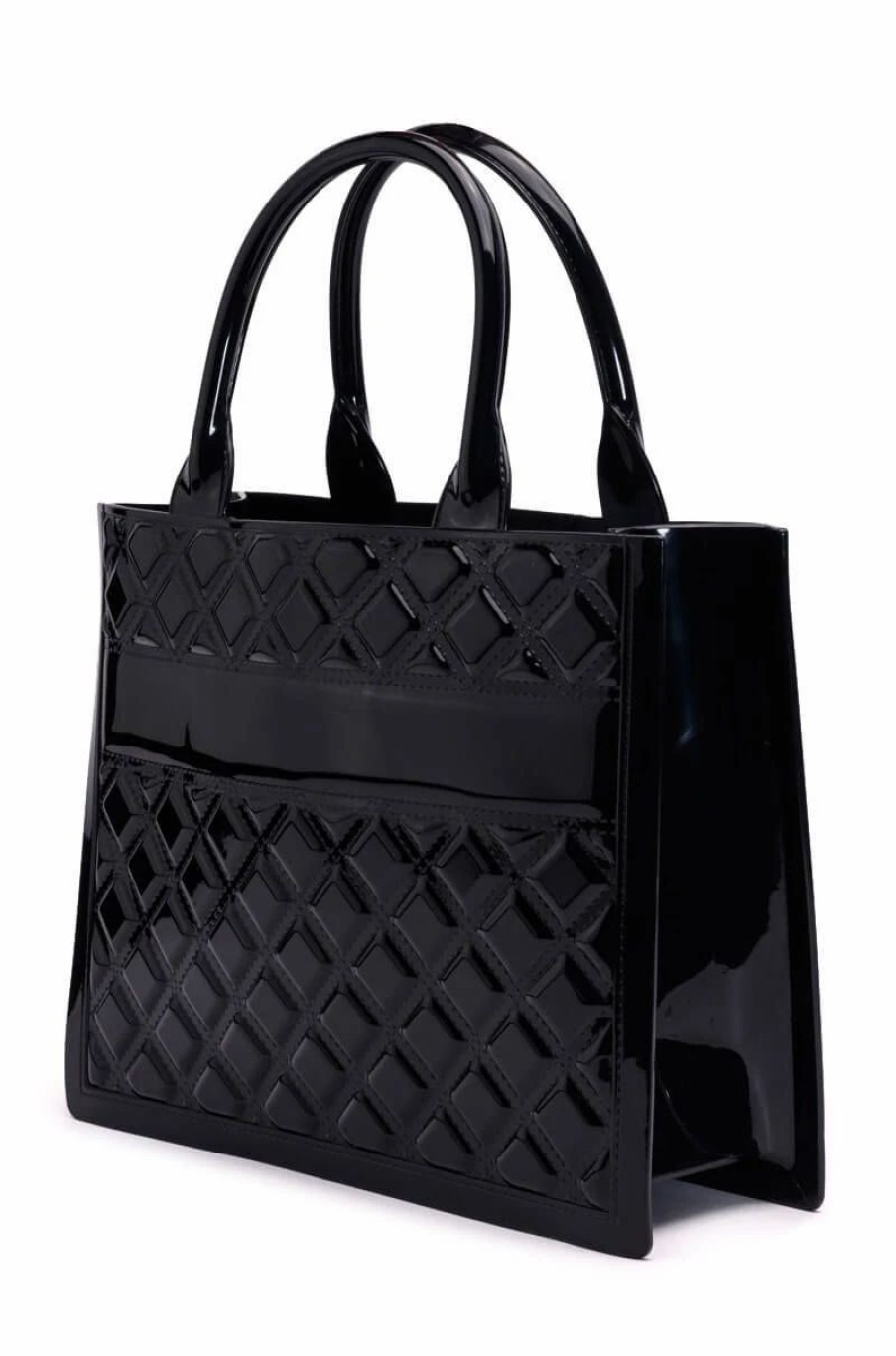 Handbags, Clutches & Wallets * | Mine Or Yours Quilted Tote Bag Black