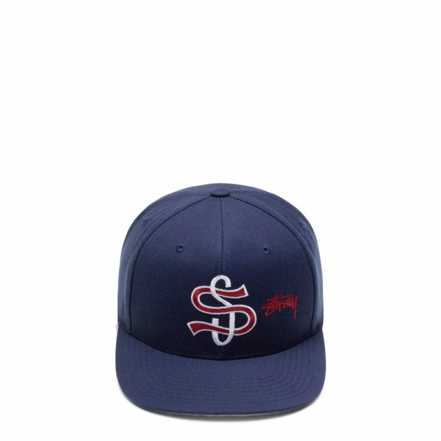 Headwear * | Stussy Big League Point Crown Cap Light Navy