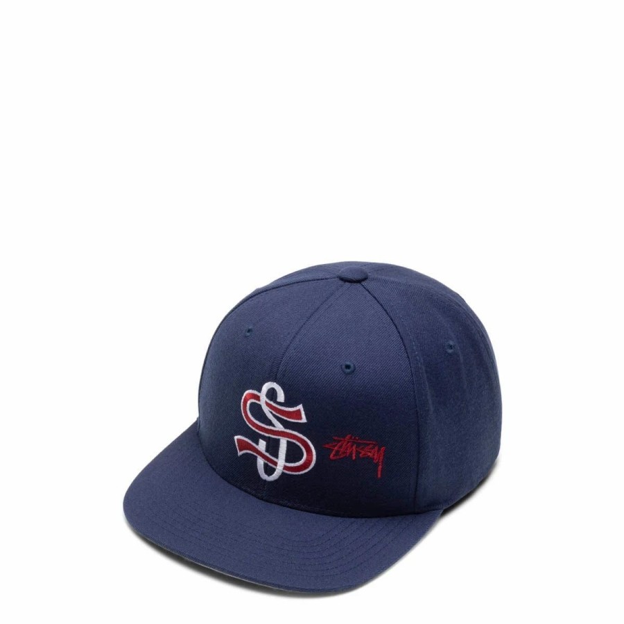 Headwear * | Stussy Big League Point Crown Cap Light Navy