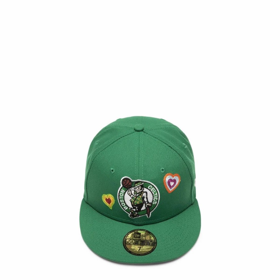 Headwear * | New Era 59Fifty Boston Celtics Chain Stitch Heart Fitted Cap Kelly Green