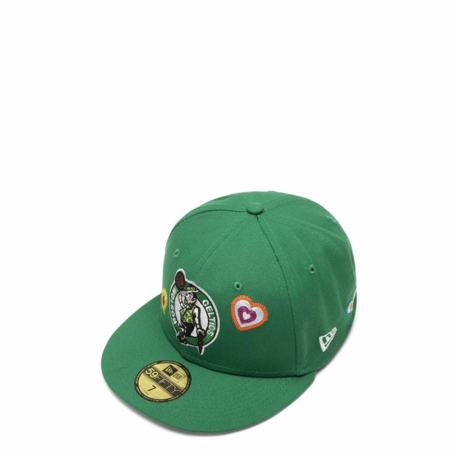 Headwear * | New Era 59Fifty Boston Celtics Chain Stitch Heart Fitted Cap Kelly Green