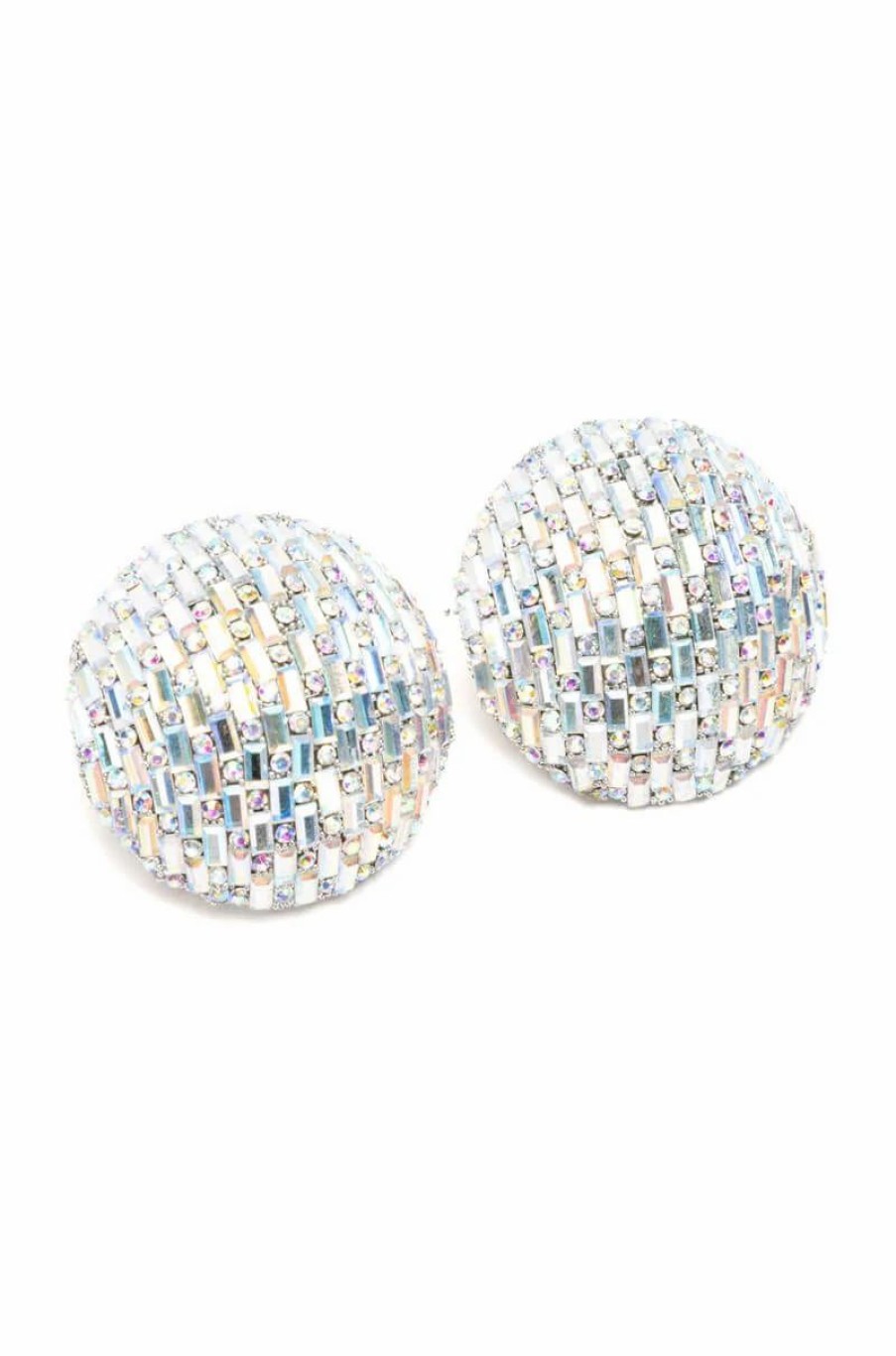 Jewelry * | Discotheque Statement Rhinestone Studs Silver Ab