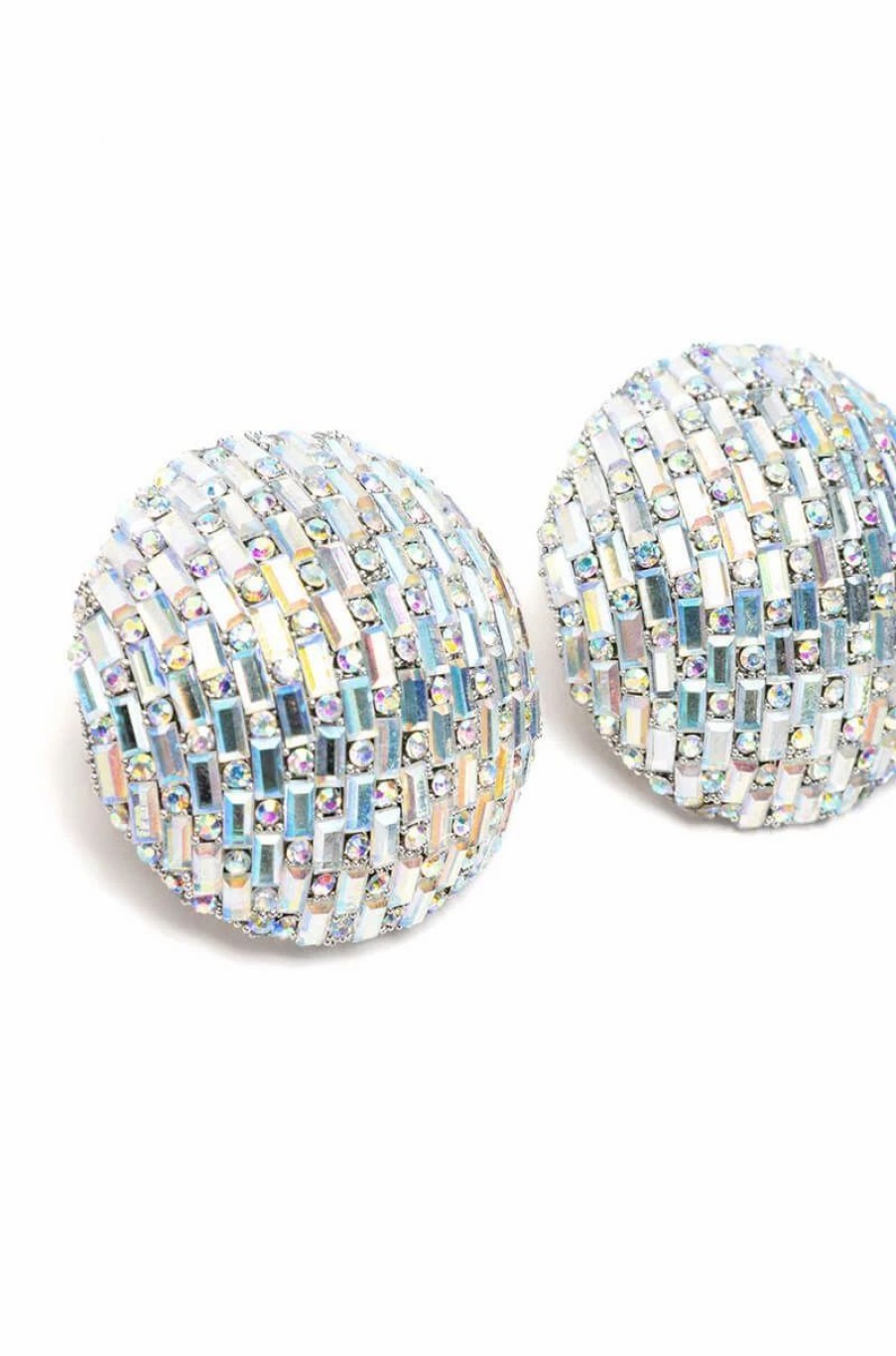 Jewelry * | Discotheque Statement Rhinestone Studs Silver Ab