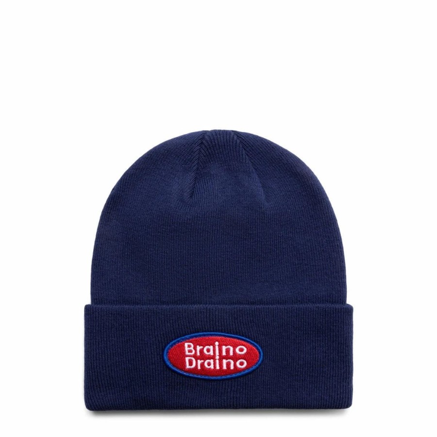 Headwear * | Brain Dead Braino Draino Wool Beanie Navy