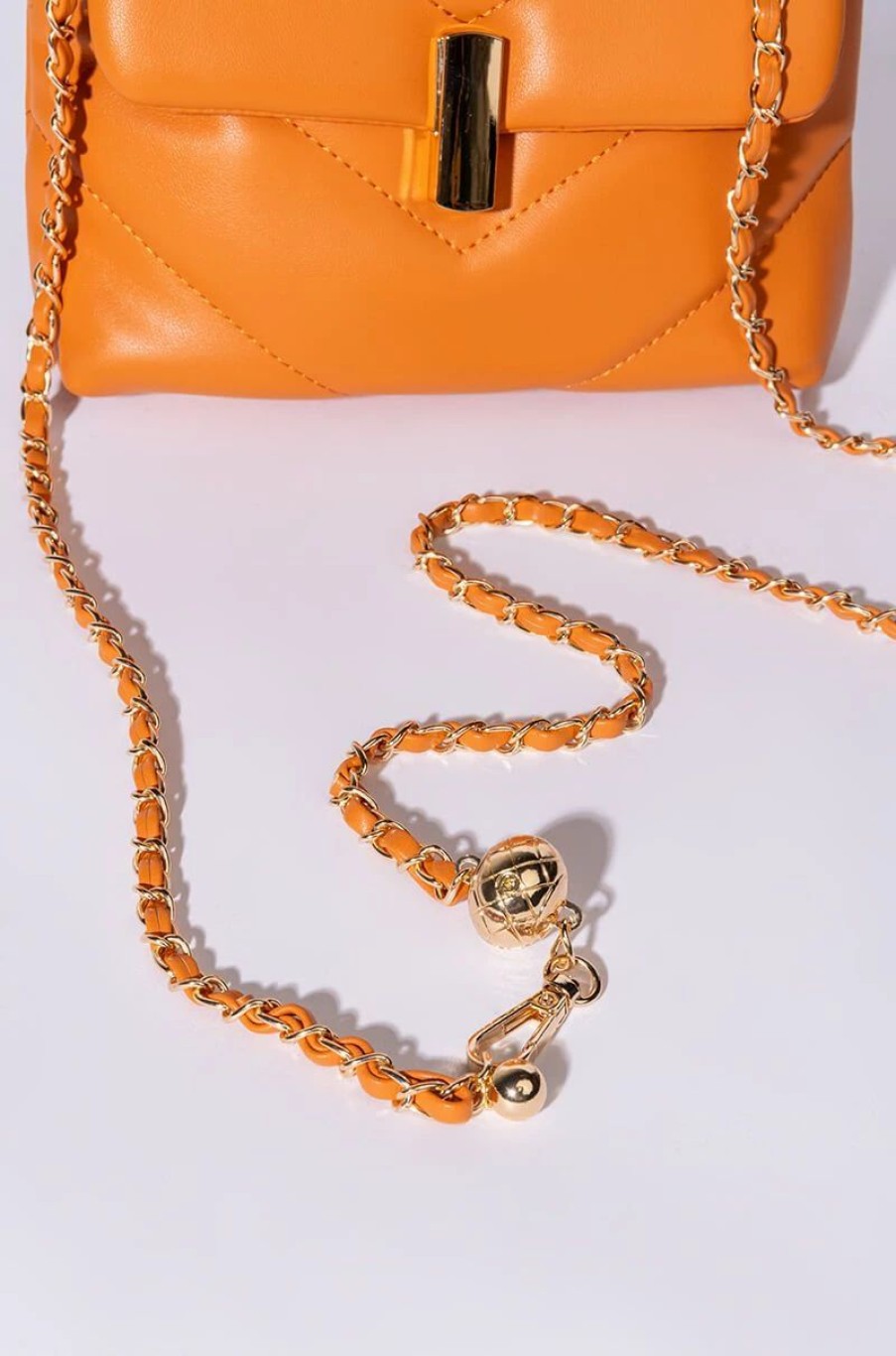 Handbags, Clutches & Wallets * | Kingston Quilted Purse Orange