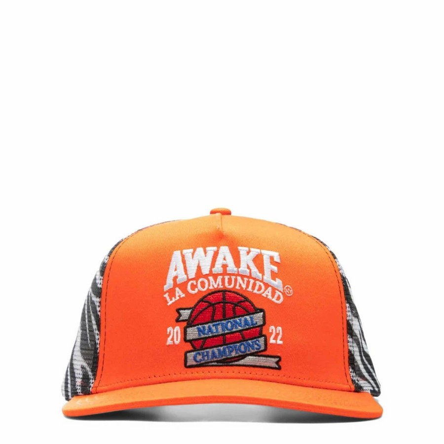 Headwear * | Awake Ny National Champions Trucker Hat Orange