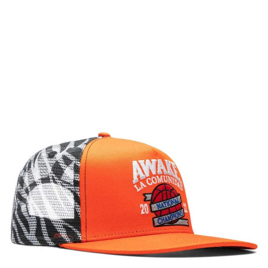 Headwear * | Awake Ny National Champions Trucker Hat Orange