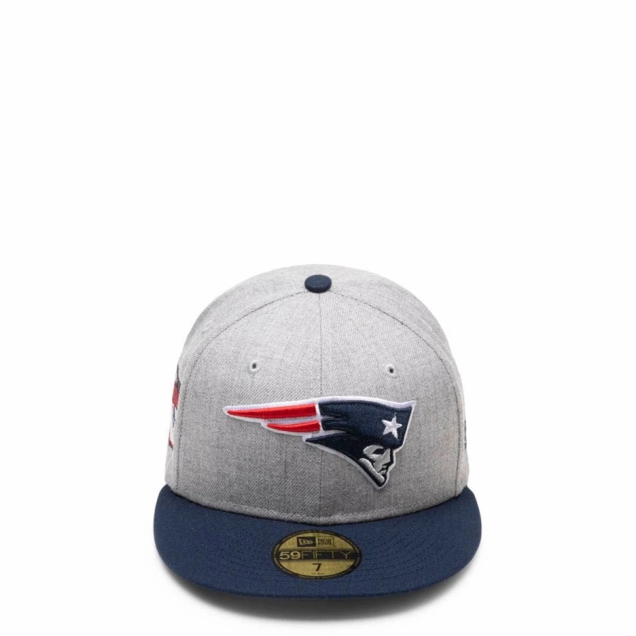 Headwear * | New Era 59Fifty New England Patriots Heather Fitted Cap Grey/Blue