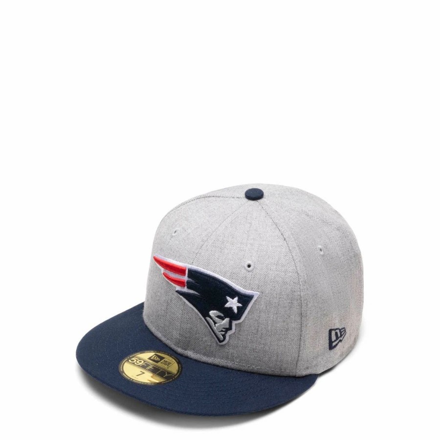 Headwear * | New Era 59Fifty New England Patriots Heather Fitted Cap Grey/Blue